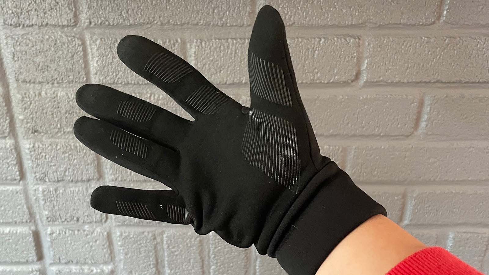 wearing gloves